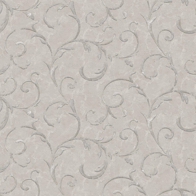 Galerie G68675 Palazzo 2 Palazzo Scroll Silver Grey Wallpaper G68675 Silver Grey Wallpaper
