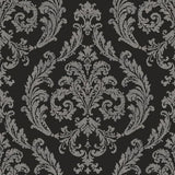 Galerie G68676 Silk Damask Black Wallpaper