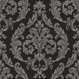 Galerie G68676 Palazzo 2 Silk Damask Black Wallpaper G68676 Black Wallpaper