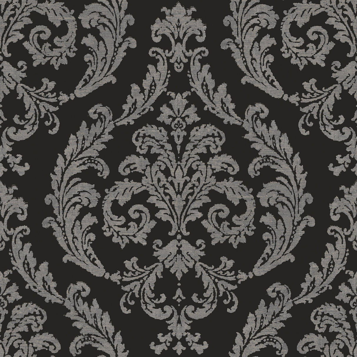 Galerie G68676 Palazzo 2 Silk Damask Black Wallpaper G68676 Black Wallpaper