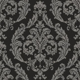 Galerie G68676 Palazzo 2 Silk Damask Black Wallpaper G68676 Black Wallpaper