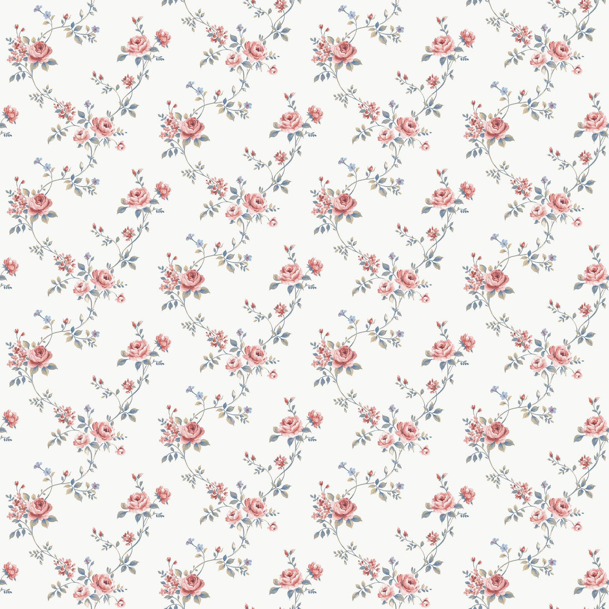 Galerie G68731 Miniatures 3 Multi Floral Trail Blue Wallpaper G68731 Blue Wallpaper