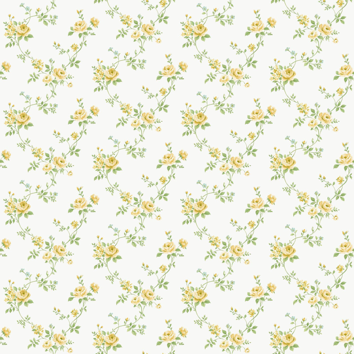 Galerie G68732 Miniatures 3 Multi Floral Trail Yellow Wallpaper G68732 Yellow Wallpaper