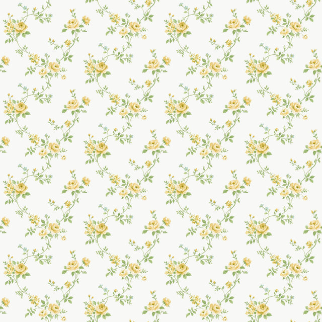 Galerie G68732 Miniatures 3 Multi Floral Trail Yellow Wallpaper G68732 Yellow Wallpaper