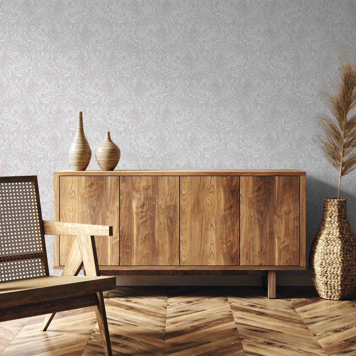 Galerie LB25104 Off The Wall Rambleicious Silver Grey Wallpaper LB25104 Silver Grey Wallpaper