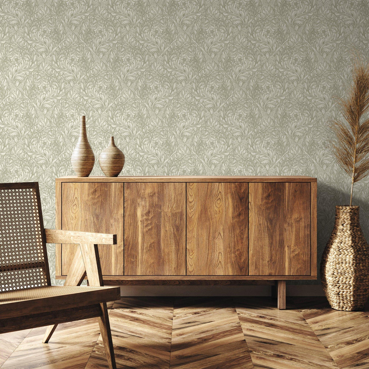 Galerie LB25102 Off The Wall Rambleicious Green Wallpaper LB25102 Green Wallpaper