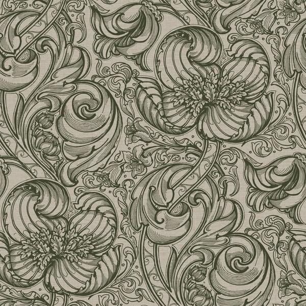 Galerie LB25111 Down the Dilly Green Wallpaper