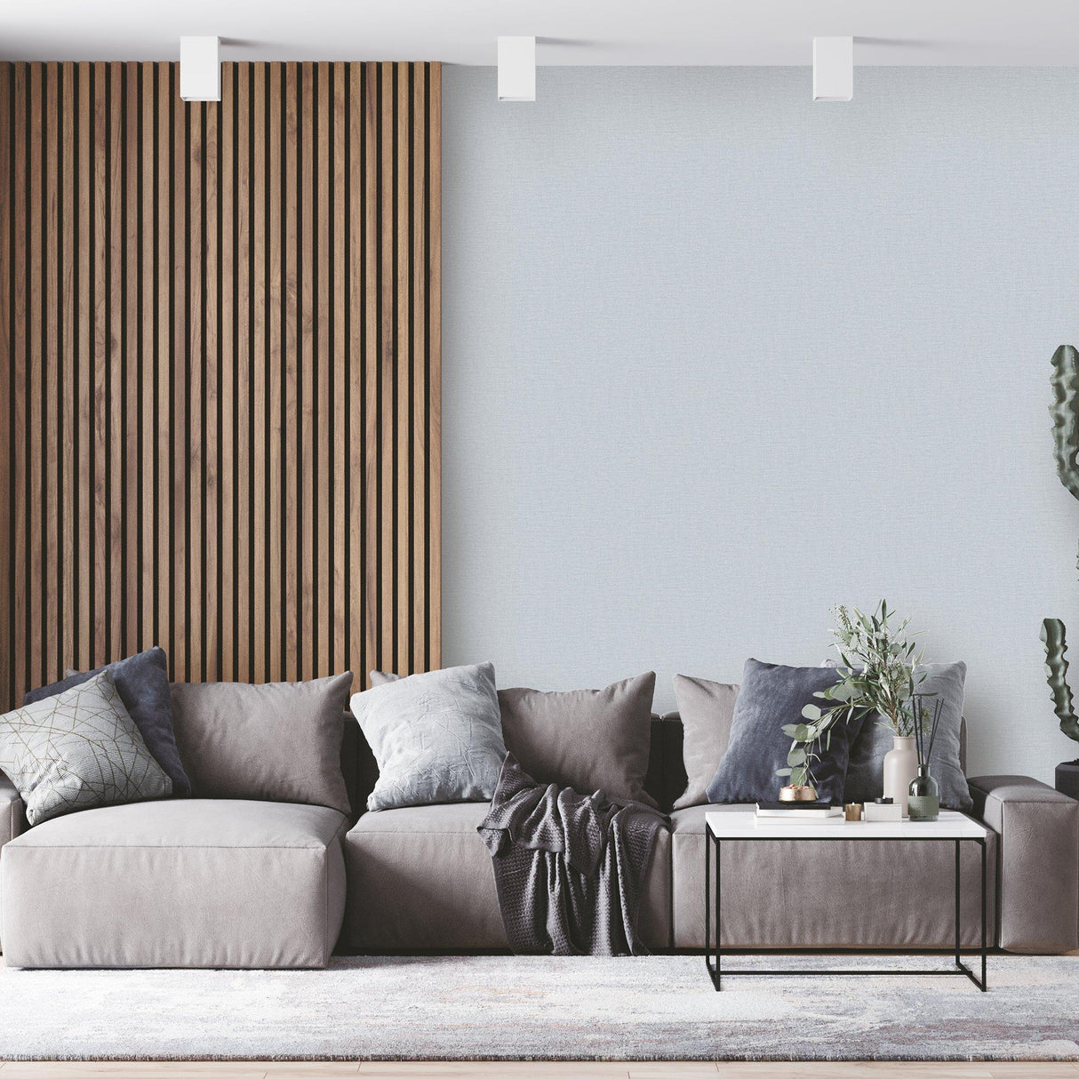 Galerie LB25117 Off The Wall Nuance Plain Texture Blue Wallpaper LB25117 Blue Wallpaper
