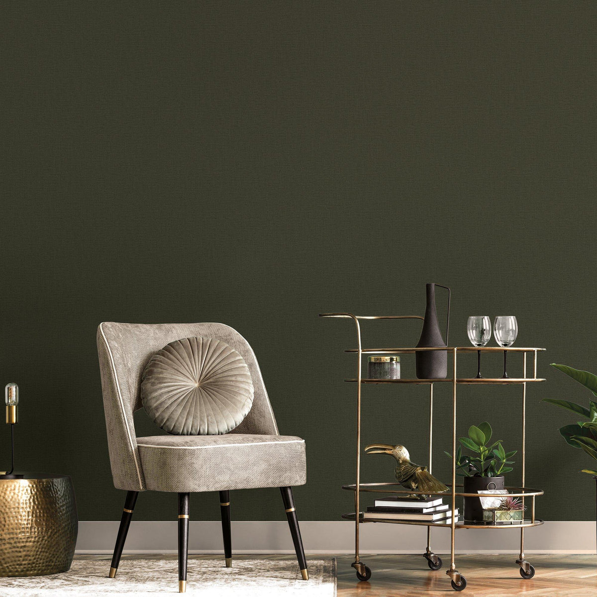 Galerie LB25120 Off The Wall Nuance Plain Texture Green Wallpaper LB25120 Green Wallpaper