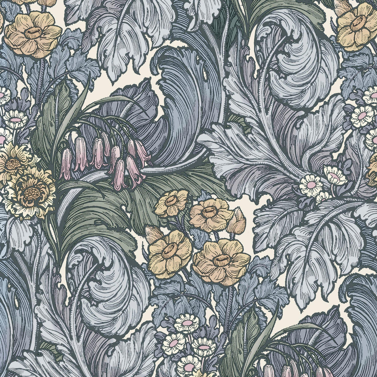 Galerie LB25135 Off The Wall Hedgerovia Blue Wallpaper LB25135 Blue Wallpaper