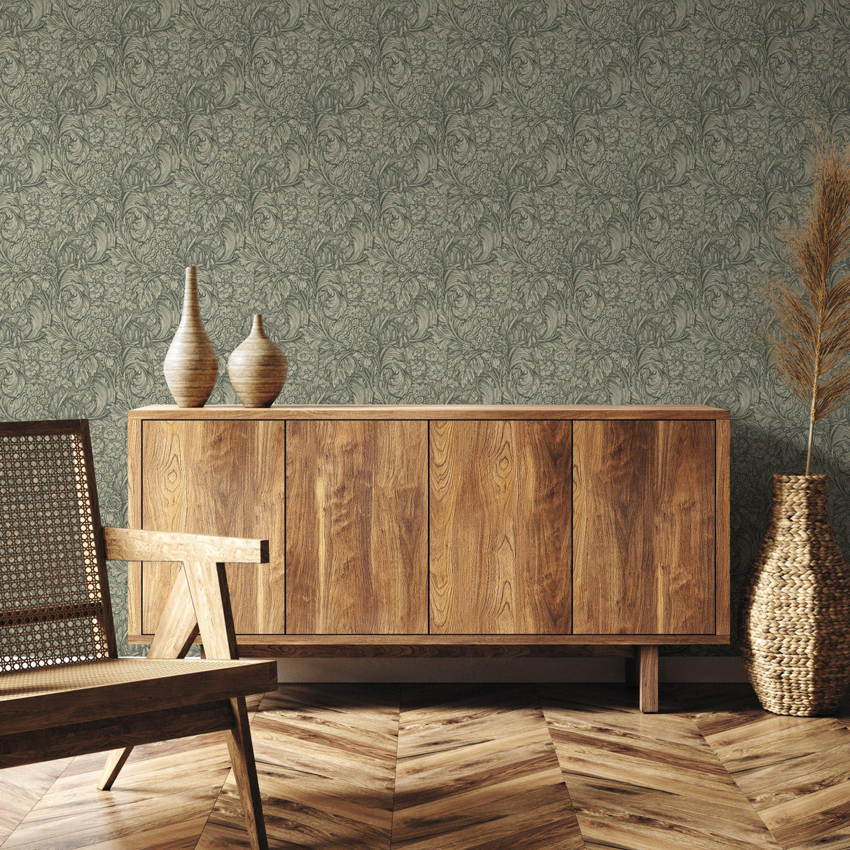 Galerie LB25136 Off The Wall Hedgerovia Green Wallpaper LB25136 Green Wallpaper