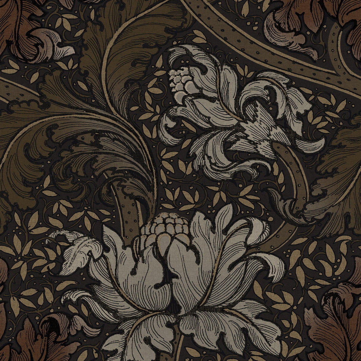 Galerie LB25140 Off The Wall Morris Major Bronze Brown Wallpaper LB25140 Bronze Brown Wallpaper