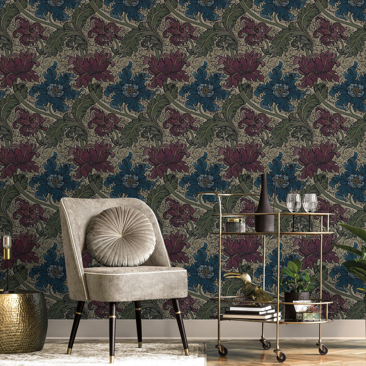 Galerie LB25142 Off The Wall Morris Major Red Wallpaper LB25142 Red Wallpaper