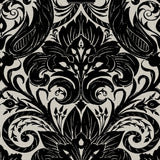 Galerie LB25166 Off The Wall Damask Sauvage Black Wallpaper LB25166 Black Wallpaper