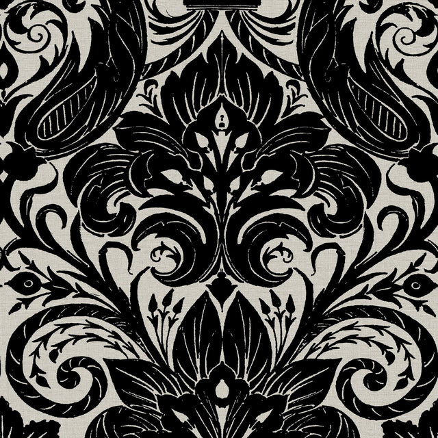 Galerie LB25166 Off The Wall Damask Sauvage Black Wallpaper LB25166 Black Wallpaper