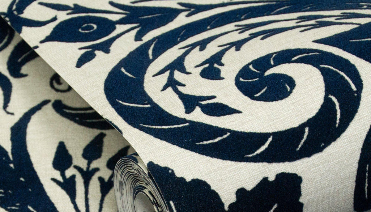 Galerie LB25167 Off The Wall Damask Sauvage Blue Wallpaper LB25167 Blue Wallpaper
