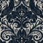 Galerie LB25167 Off The Wall Damask Sauvage Blue Wallpaper LB25167 Blue Wallpaper