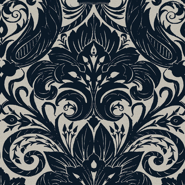 Galerie LB25167 Off The Wall Damask Sauvage Blue Wallpaper LB25167 Blue Wallpaper