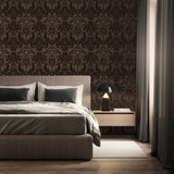 Galerie LB25168 Off The Wall Damask Sauvage Bronze Brown Wallpaper LB25168 Bronze Brown Wallpaper