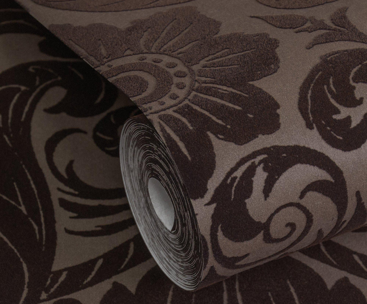 Galerie LB25168 Off The Wall Damask Sauvage Bronze Brown Wallpaper LB25168 Bronze Brown Wallpaper