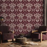 Galerie LB25170 Off The Wall Damask Sauvage Red Wallpaper LB25170 Red Wallpaper