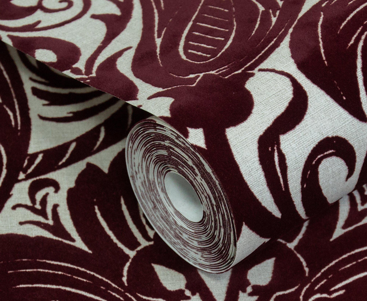 Galerie LB25170 Off The Wall Damask Sauvage Red Wallpaper LB25170 Red Wallpaper