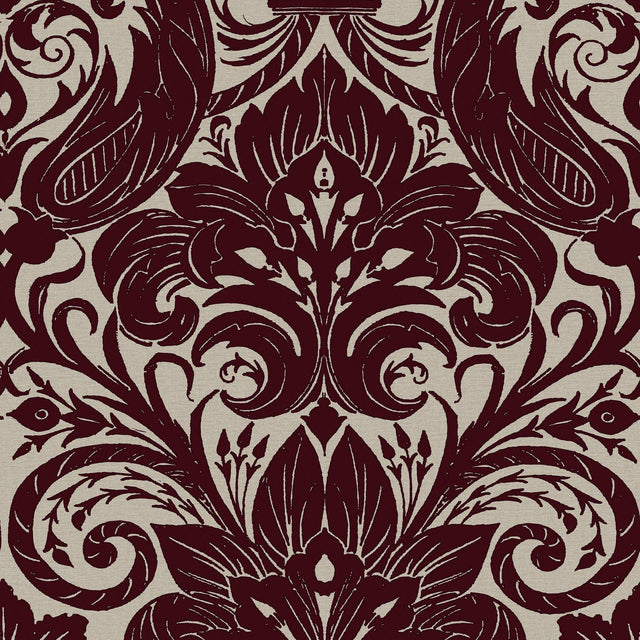 Galerie LB25170 Off The Wall Damask Sauvage Red Wallpaper LB25170 Red Wallpaper