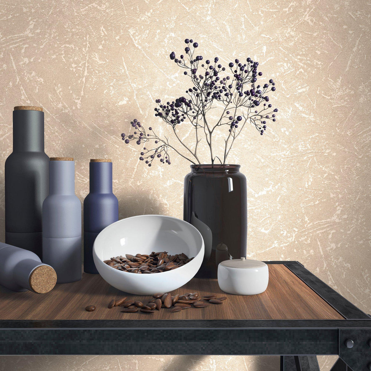 Galerie NT34154 The New Textures Plaster Effect Bronze Brown Wallpaper NT34154 Bronze Brown Wallpaper