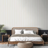 Galerie SS21238 Style Sisters Flock Stripe White White Wallpaper SS21238 White Wallpaper