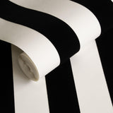 Galerie SS21239 Style Sisters Flock Stripe Black Black Wallpaper SS21239 Black Wallpaper