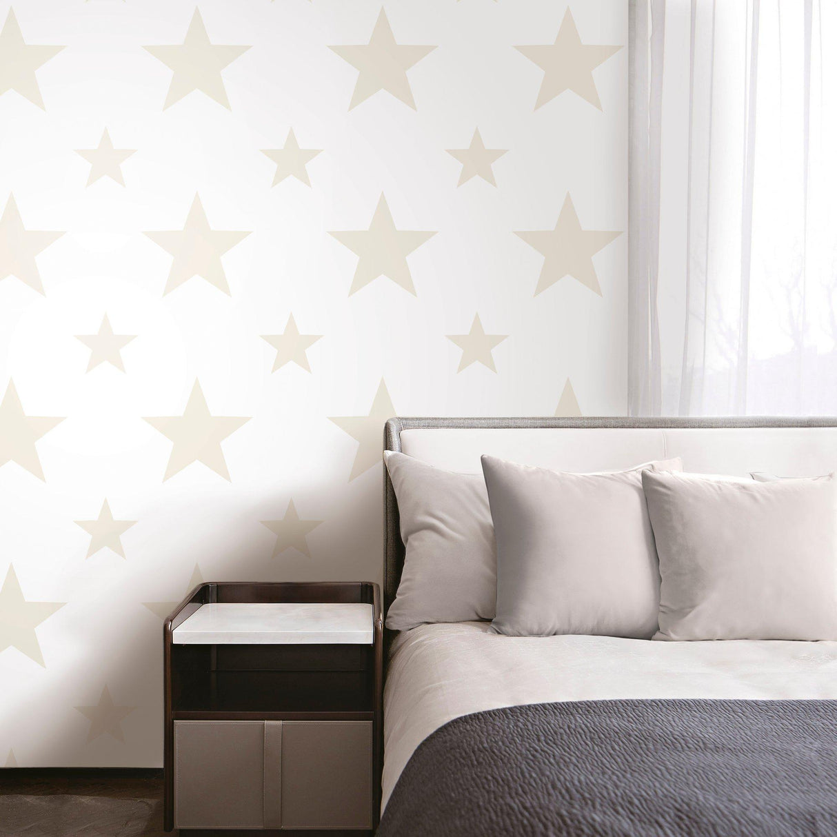 Galerie SS21253 Style Sisters Double Star Beige Wallpaper SS21253 Beige Wallpaper