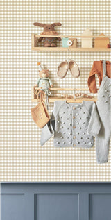 Galerie 14847 Little Explorers 2 Check Plaid Beige Wallpaper 14847 Beige Wallpaper