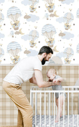 Galerie 14872 Little Explorers 2 Check Plaid Beige Wallpaper 14872 Beige Wallpaper