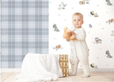 Galerie 14873 Little Explorers 2 Check Plaid Blue Wallpaper 14873 Blue Wallpaper
