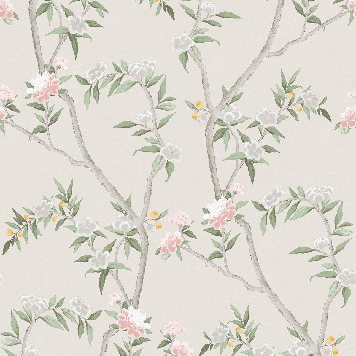 Galerie 1900-5 Spring Blossom Chinoiserie Beige Wallpaper 1900-5 Beige Wallpaper