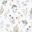 Galerie 1901-2 Spring Blossom BOTANICAL Silver Grey Wallpaper 1901-2 Silver Grey Wallpaper