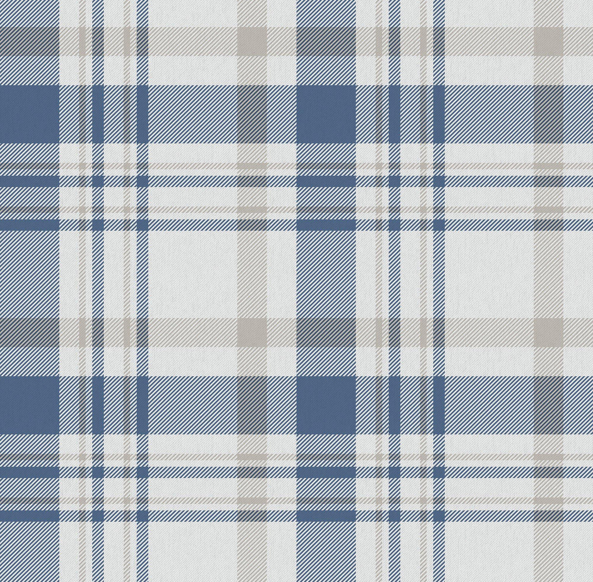Galerie 1906-2 Spring Blossom Plaid Blue Wallpaper 1906-2 Blue Wallpaper