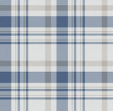 Galerie 1906-2 Spring Blossom Plaid Blue Wallpaper 1906-2 Blue Wallpaper