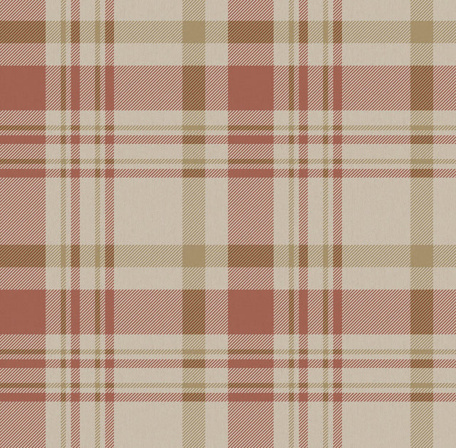 Galerie 1906-4 Spring Blossom Plaid Red Wallpaper 1906-4 Red Wallpaper