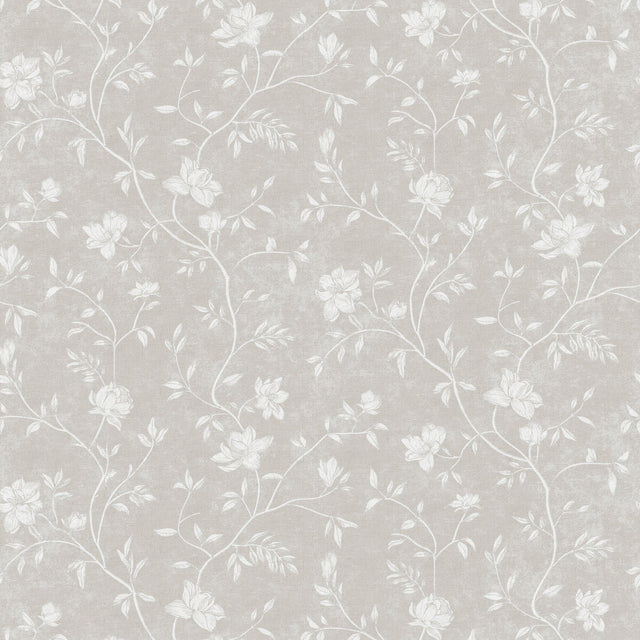 Galerie 1907-2 Spring Blossom Magnolia Silver Grey Wallpaper 1907-2 Silver Grey Wallpaper