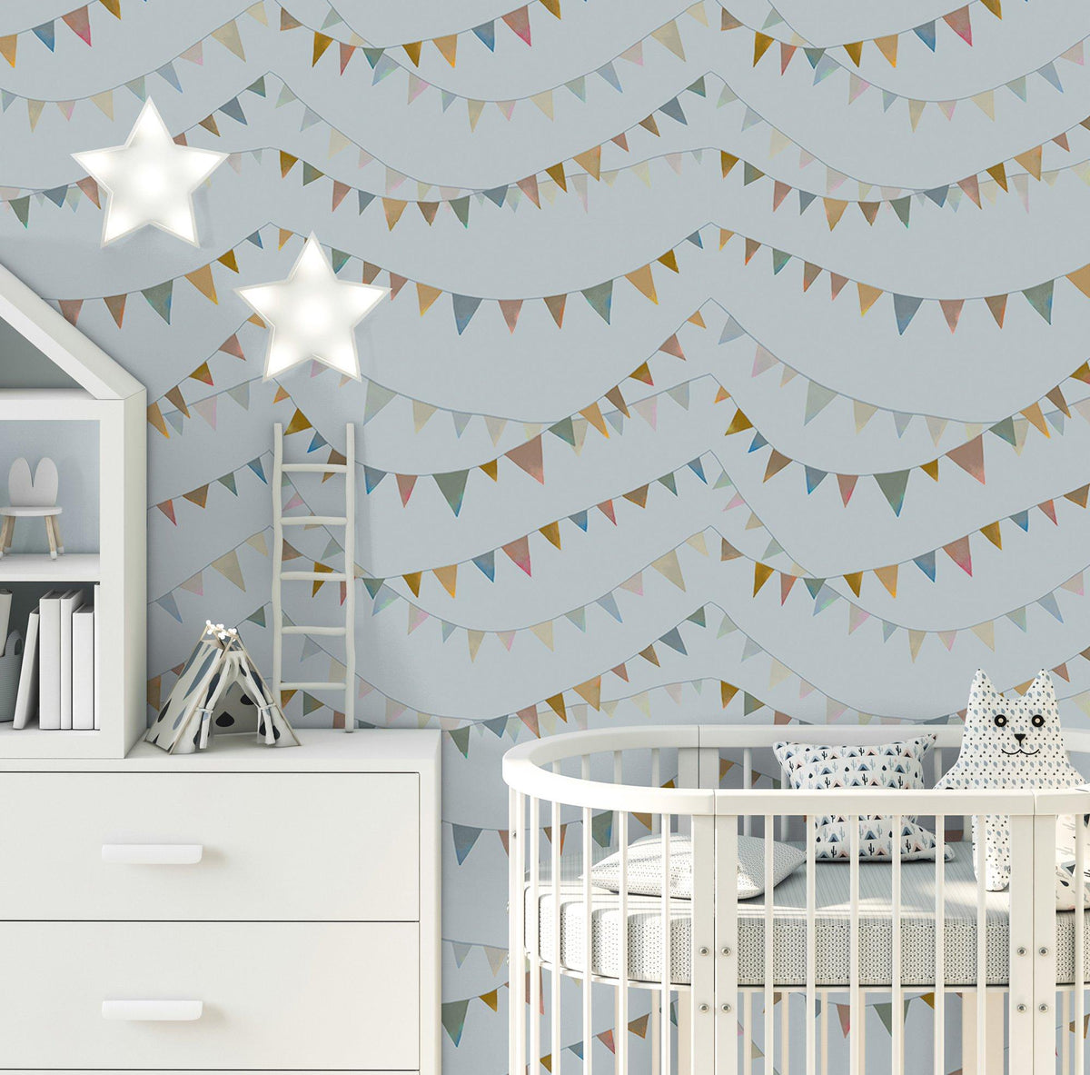 Galerie 26824 Great Kids Garland Silver Grey Wallpaper 26824 Silver Grey Wallpaper
