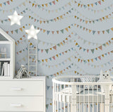Galerie 26824 Great Kids Garland Silver Grey Wallpaper 26824 Silver Grey Wallpaper