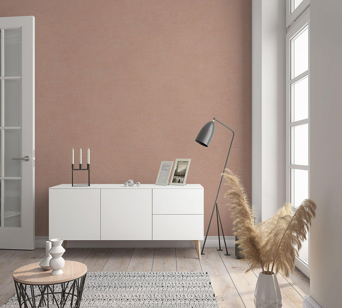 Galerie 32432 Flora Plain Texture Pink Wallpaper 32432 Pink Wallpaper
