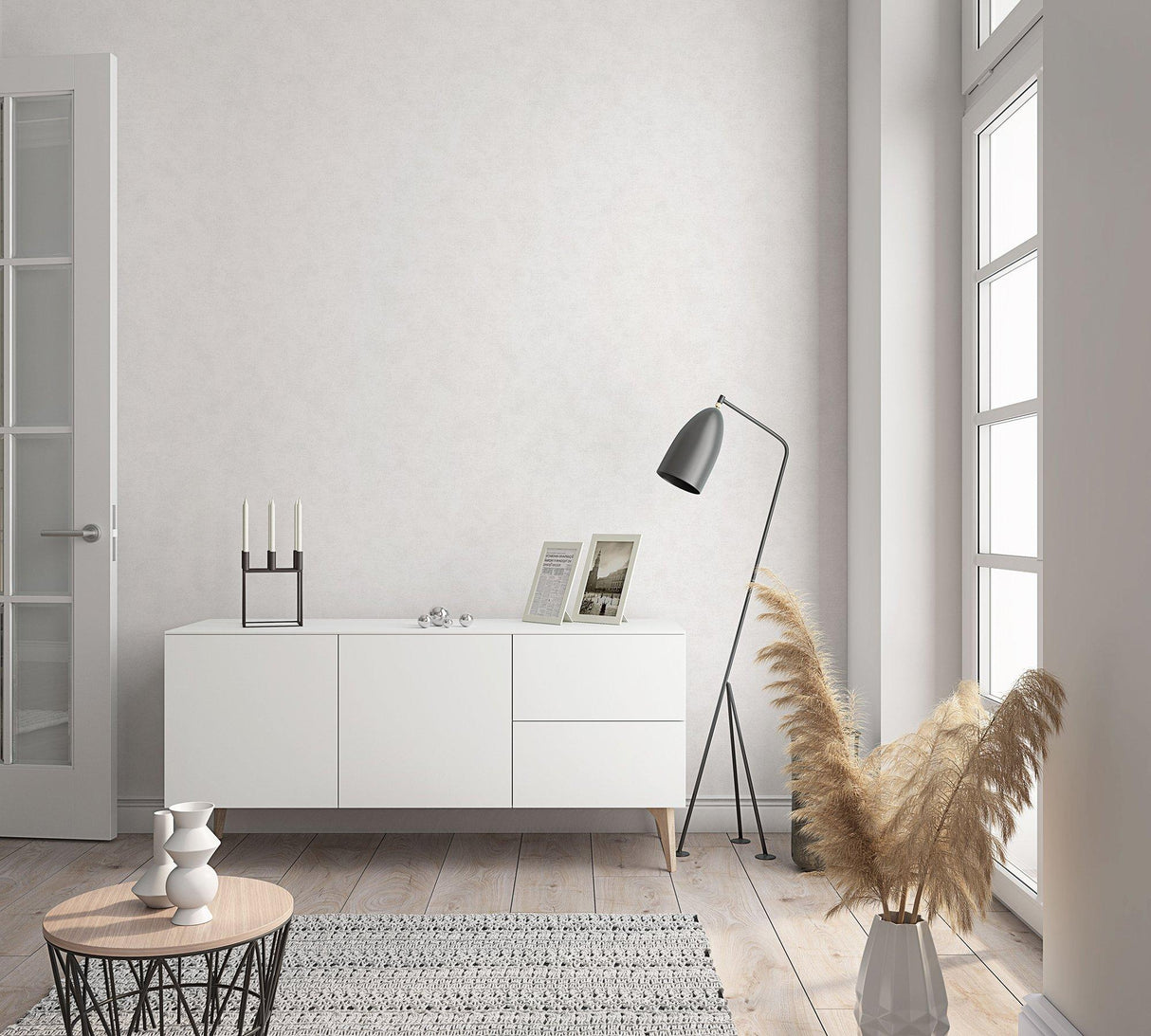 Galerie 32436 City Glam Textured Plain White Wallpaper 32436 White Wallpaper