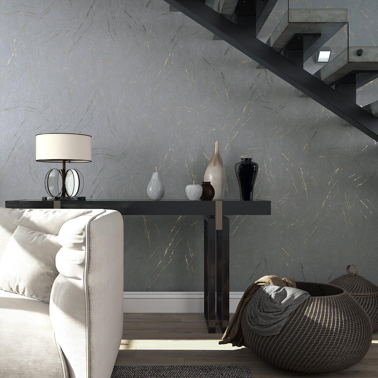 Galerie 33669 Serene Plaster Silver Grey Wallpaper 33669 Silver Grey Wallpaper