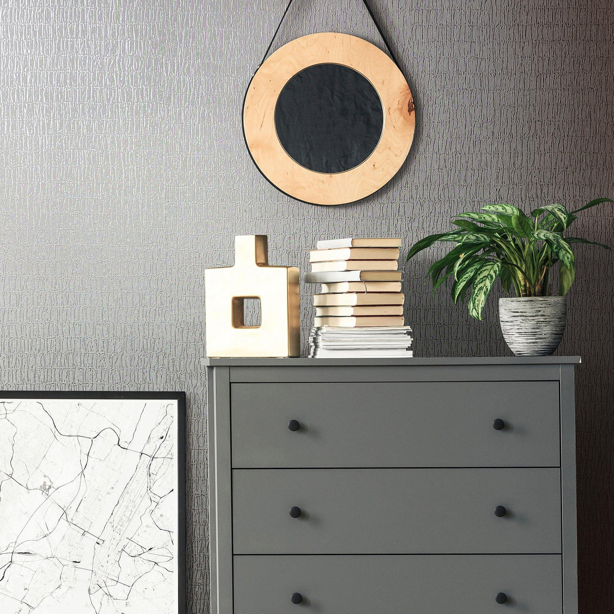 Galerie 34506 Kumano Ruche Silk Silver Grey Wallpaper 34506 Silver Grey Wallpaper