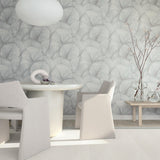 Galerie 34512 Kumano Palm Leaf Silver Grey Wallpaper 34512 Silver Grey Wallpaper