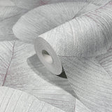 Galerie 34512 Kumano Palm Leaf Silver Grey Wallpaper 34512 Silver Grey Wallpaper