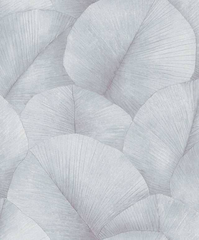 Galerie 34512 Kumano Palm Leaf Silver Grey Wallpaper 34512 Silver Grey Wallpaper
