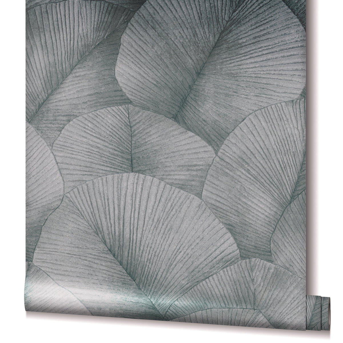 Galerie 34514 Kumano Palm Leaf Silver Grey Wallpaper 34514 Silver Grey Wallpaper